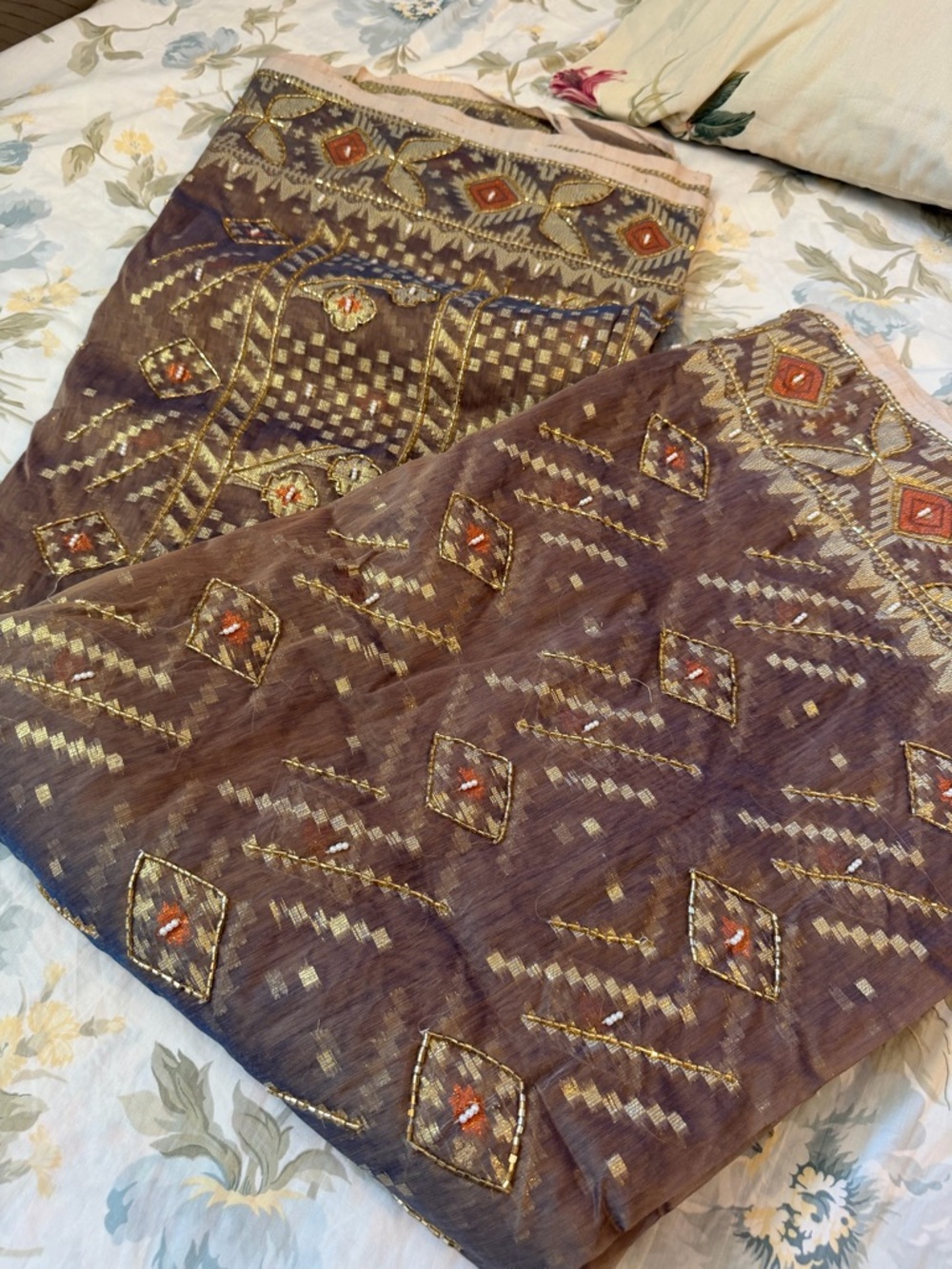 Original hand Karchupi zamdani saree